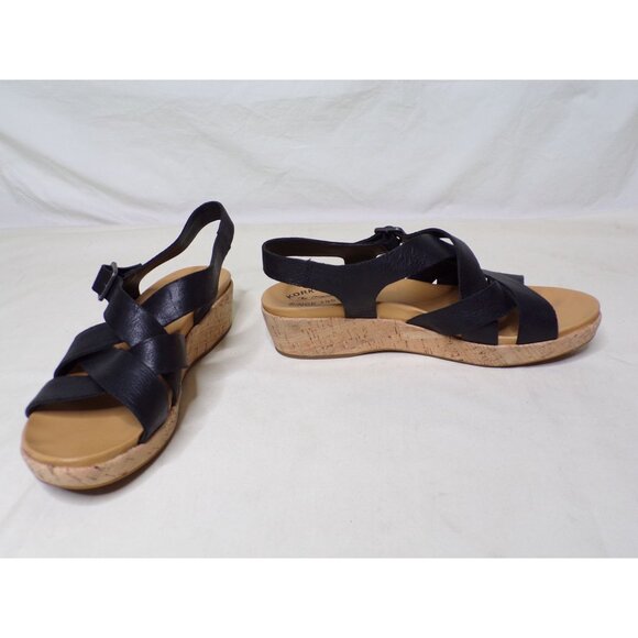 🆕KORK-EASE Caroleigh Black Wedge Sandal Shoe 11 Black - Picture 6 of 13